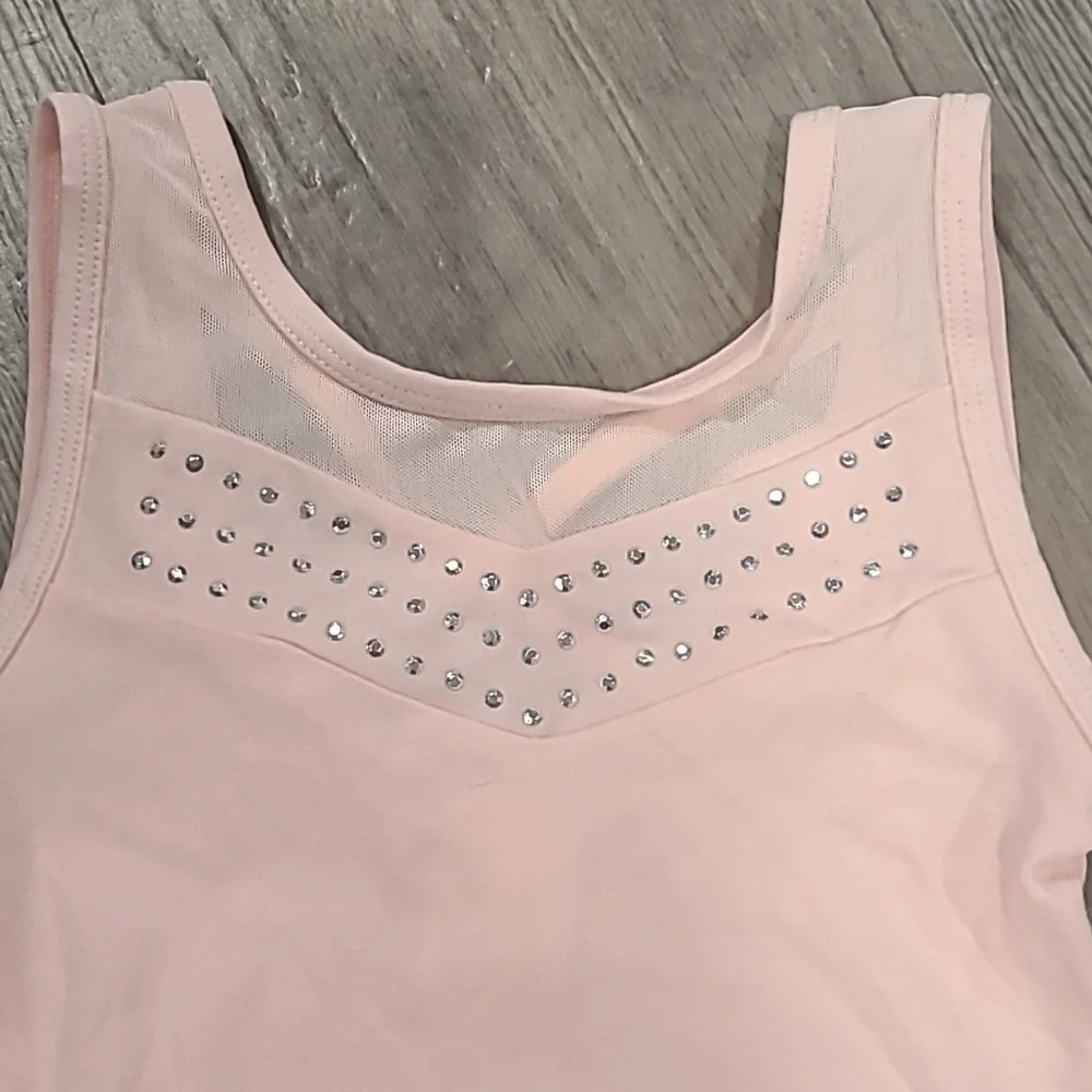 Cat & Jack Girls' Dance Cross Back kirted Leotard Pink Size XS 4/5